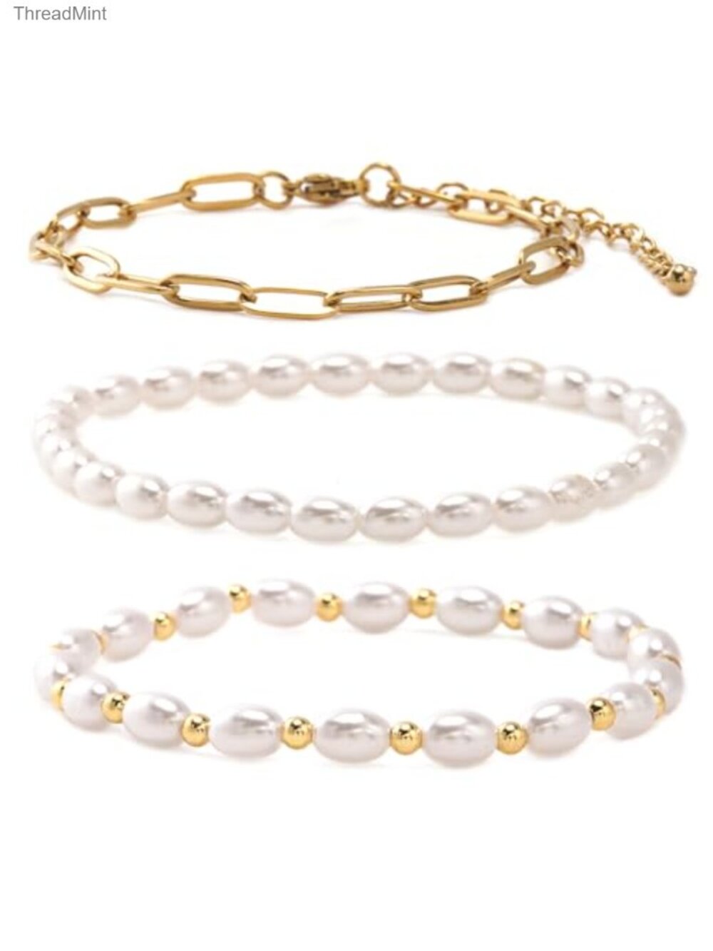 Christian Faith Stackable Bracelet Set, Gold Bead Stretch Bracelet, Religious